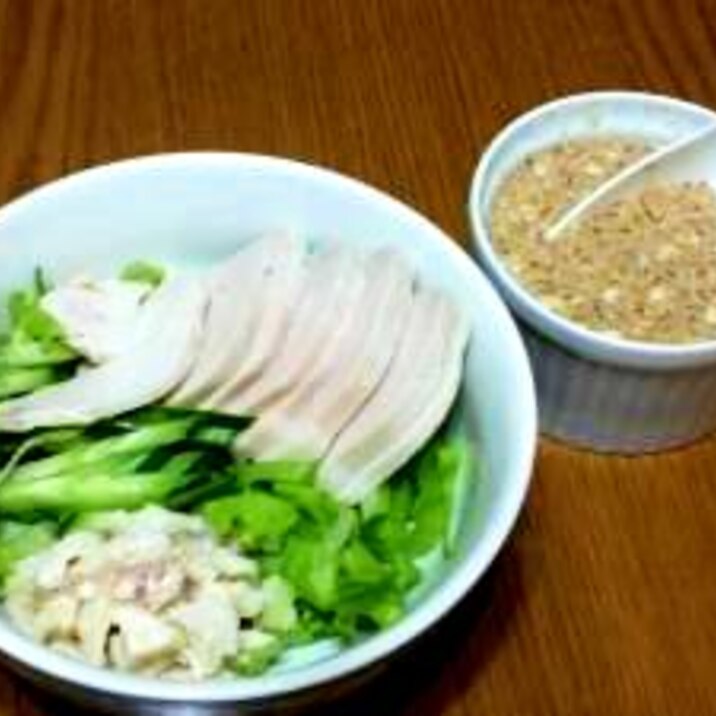 簡単レシピの鶏ハムを使ったサラダ 簡単ドレッシング レシピ 作り方 By Naomiona 楽天レシピ